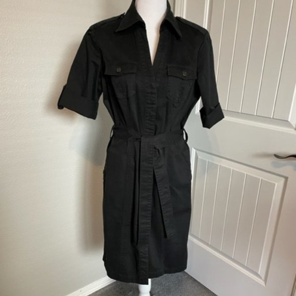 New York & Company Dresses & Skirts - NY & Co Twill Black Shirt Dress - Size 8